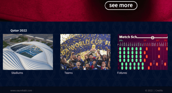 Eureka World Cup Qatar 2022 dashboard